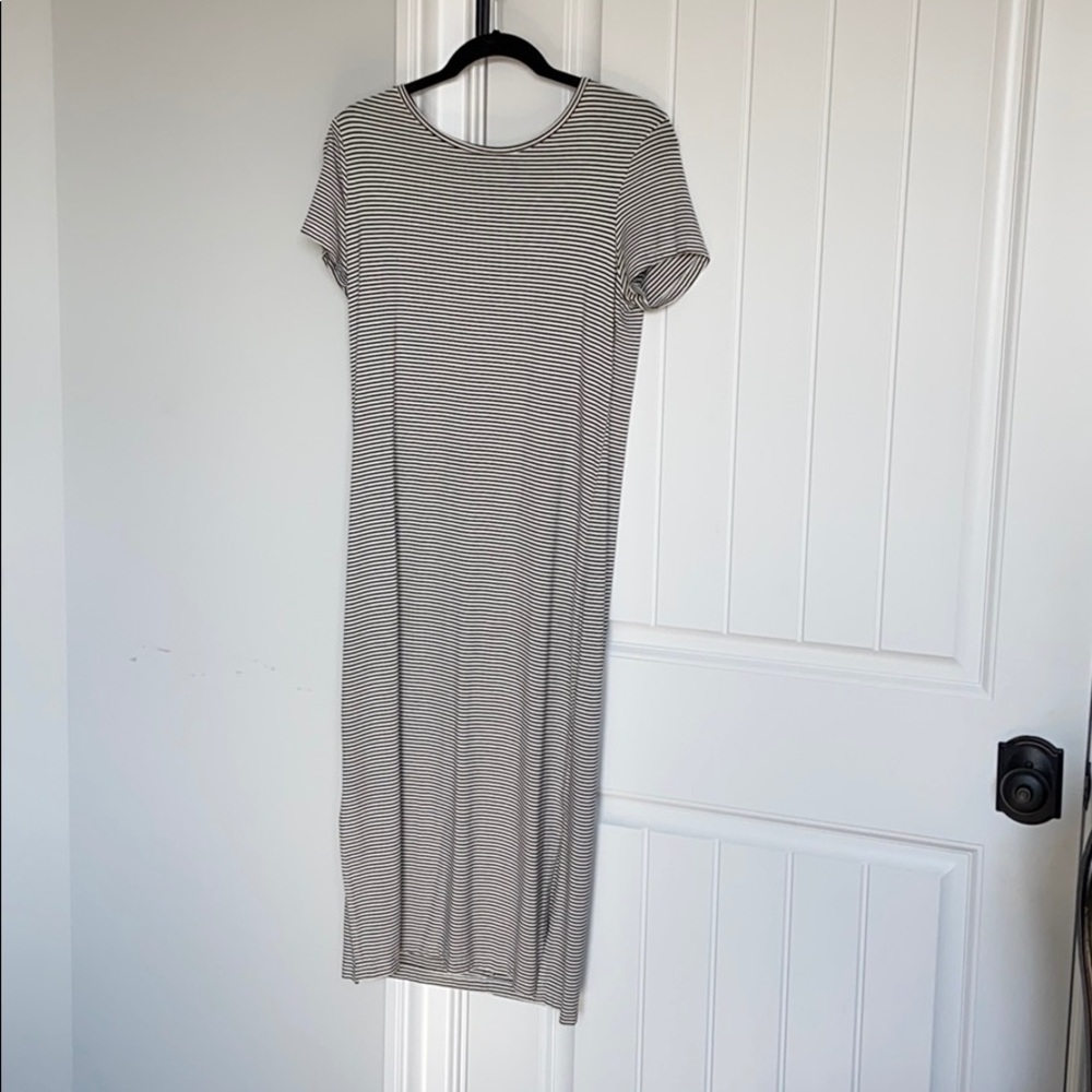 Black and white striped dress